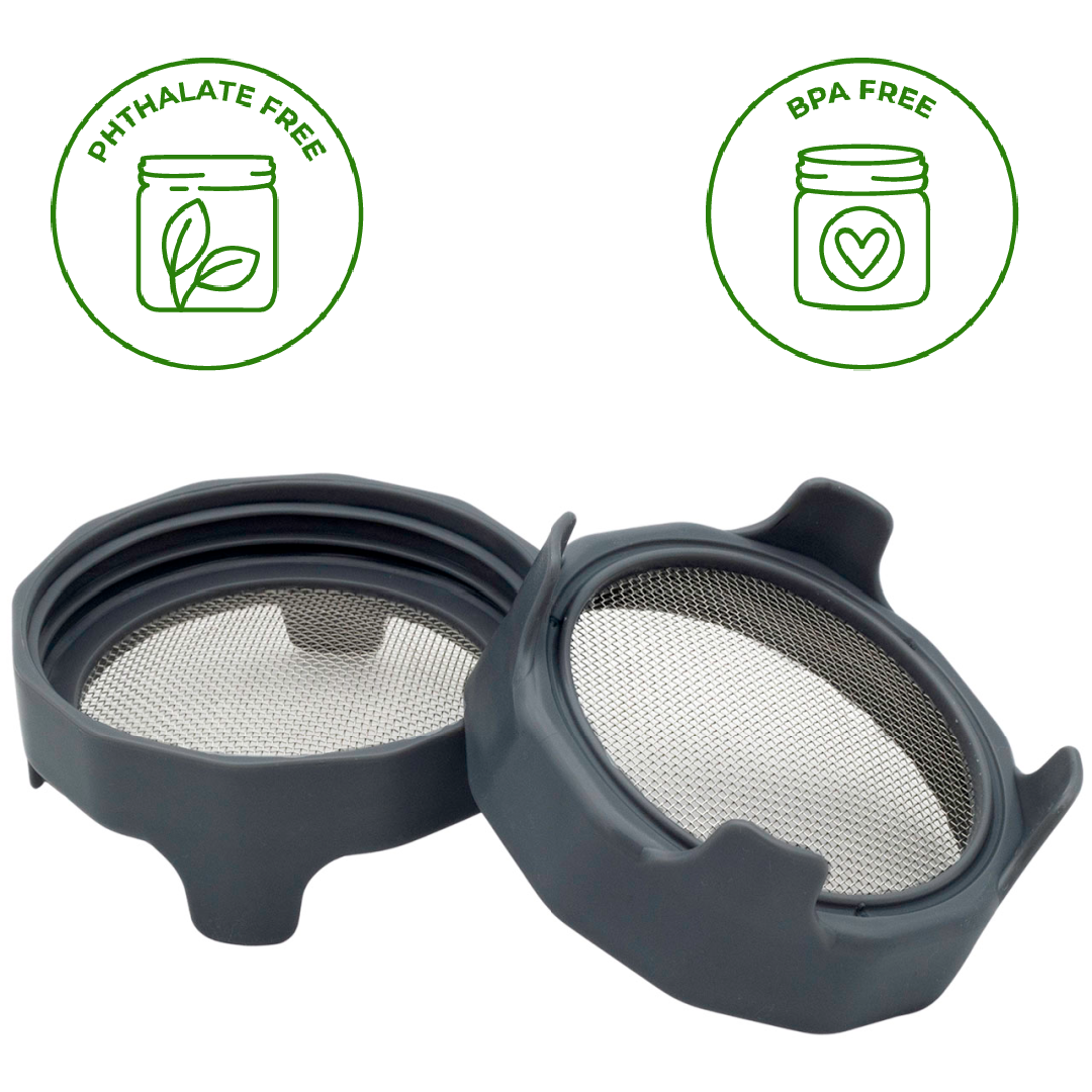 Sprouting Lid with Built-In Stand for Wide Mouth, Rust Proof