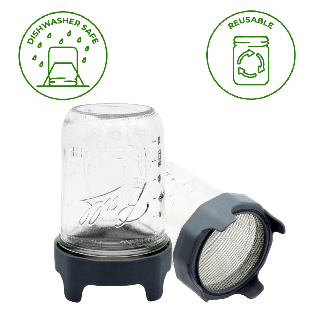 Sprouting Lid with Built-In Stand for Wide Mouth, Rust Proof