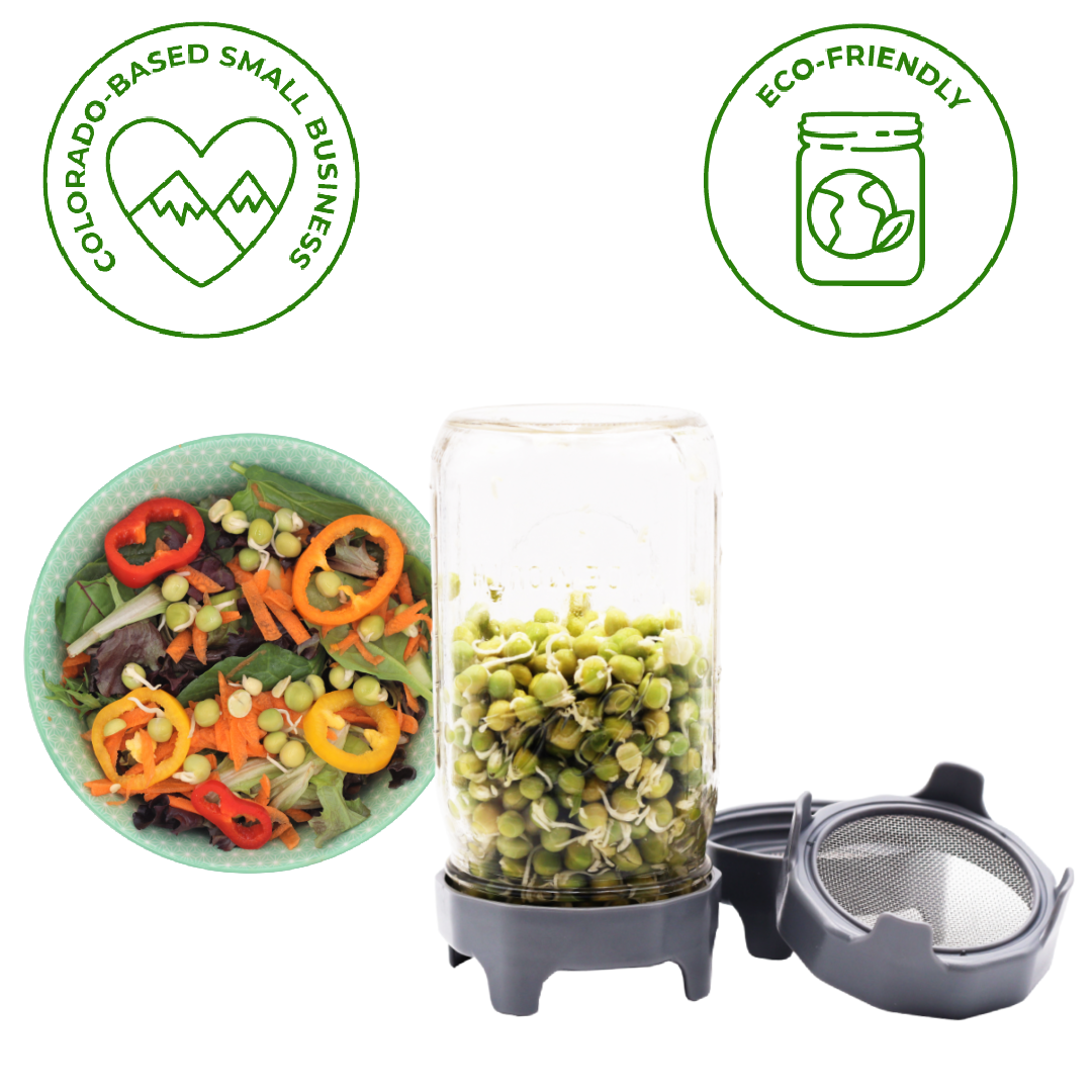Sprouting Lid with Built-In Stand for Wide Mouth, Rust Proof