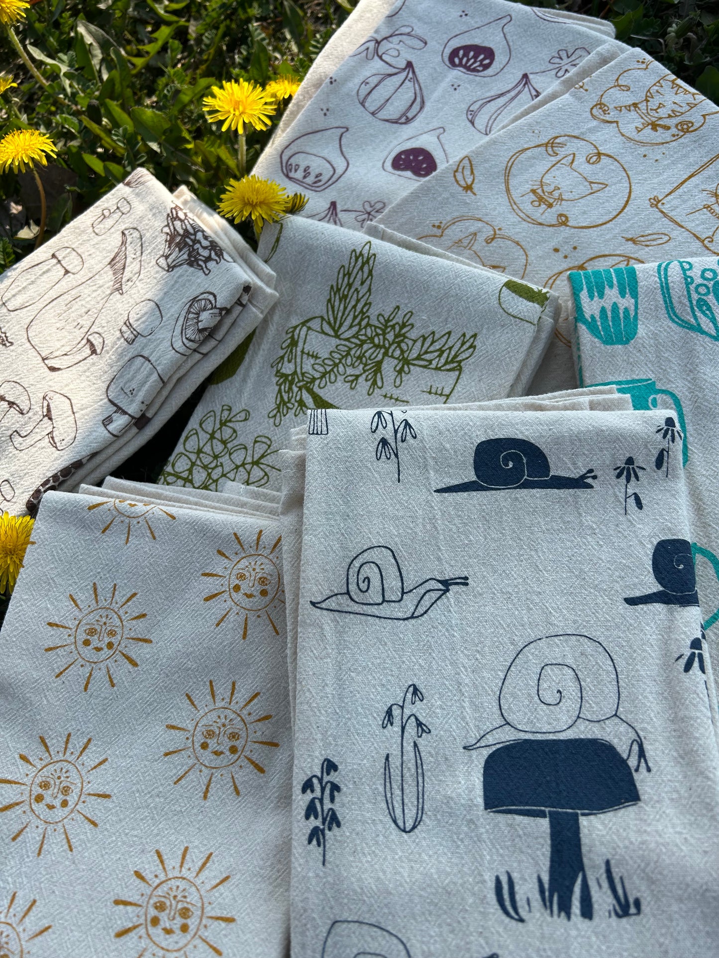 Tea Towels, Sustainably Hand-Printed