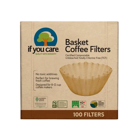 Coffee Filters, Compostable Unbleached 8"