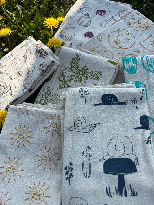 Tea Towels, Sustainably Hand-Printed