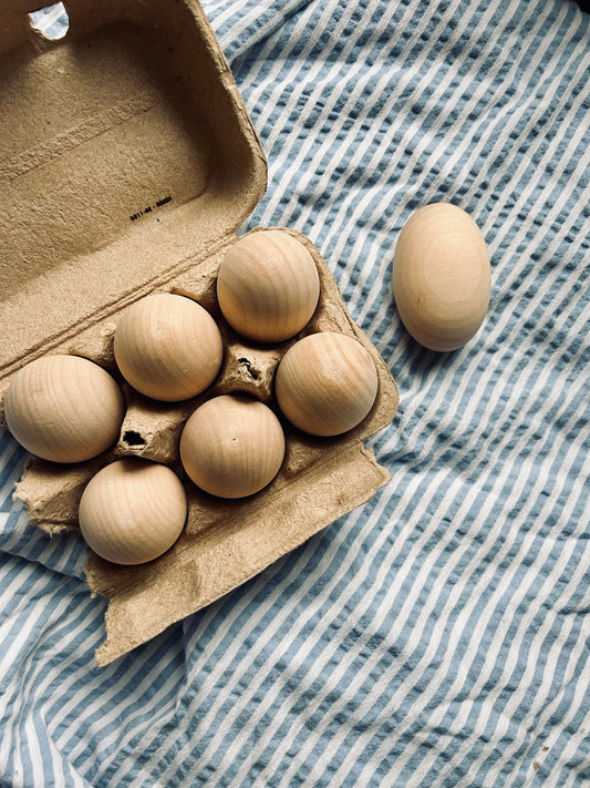 Set of 6 Wooden Eggs, perfect for diy spring decor