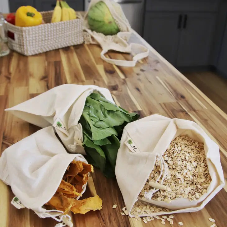 Muslin Cotton Bulk Shopping Bags, Set of 3