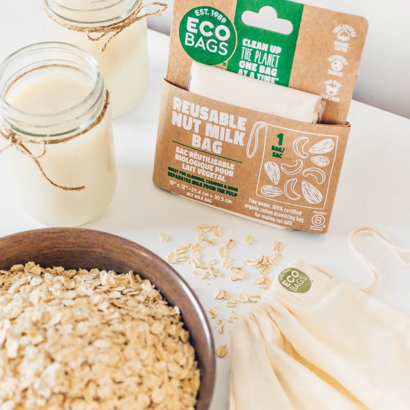 Nut Milk Bag, Organic Cotton