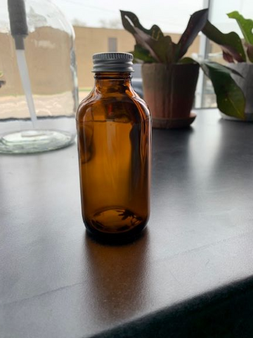4 oz amber glass bottle